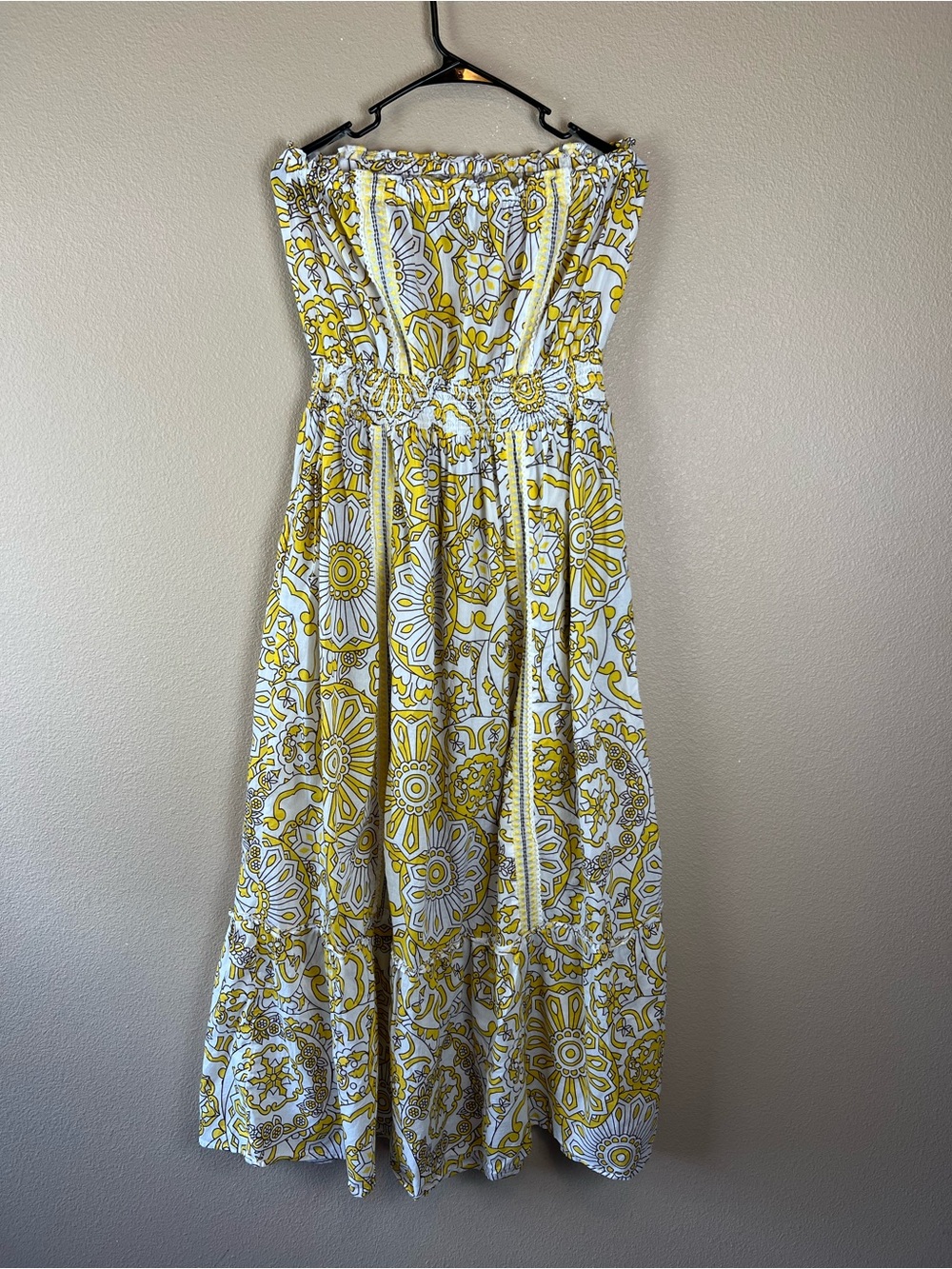 Ramy Brook Nadine Cotton Strapless Coverup Maxi Dress sunglow kaleidoscope - Picture 5 of 13